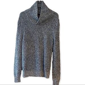 American Eagle Sz S Heather Gray Chunky Wool High Open Collar Pullover Sweater